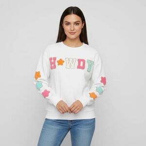HOWDY Sweatshirt, Western COWGIRL Glitter Patch Pullover